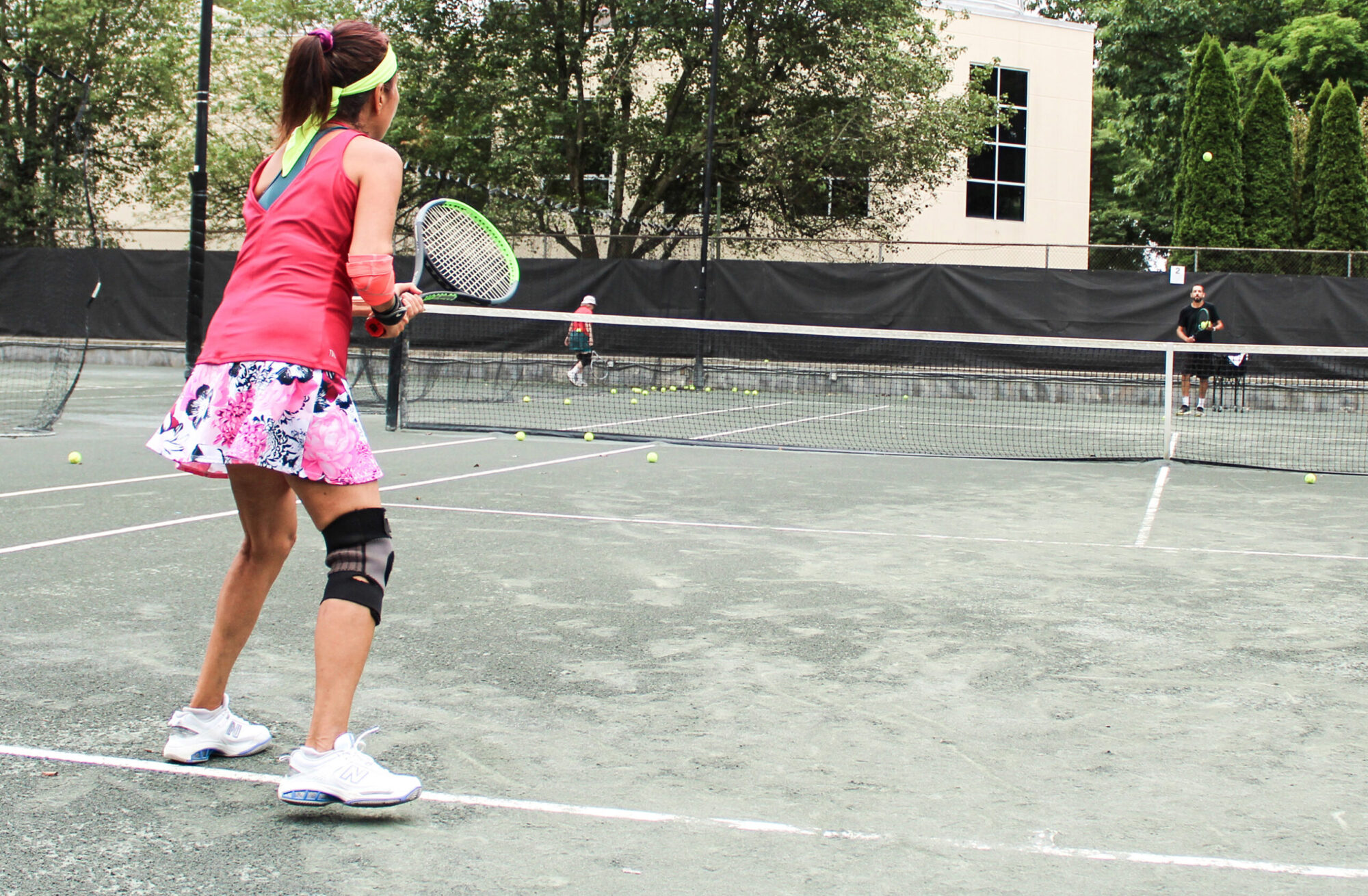 Kids playing tennis