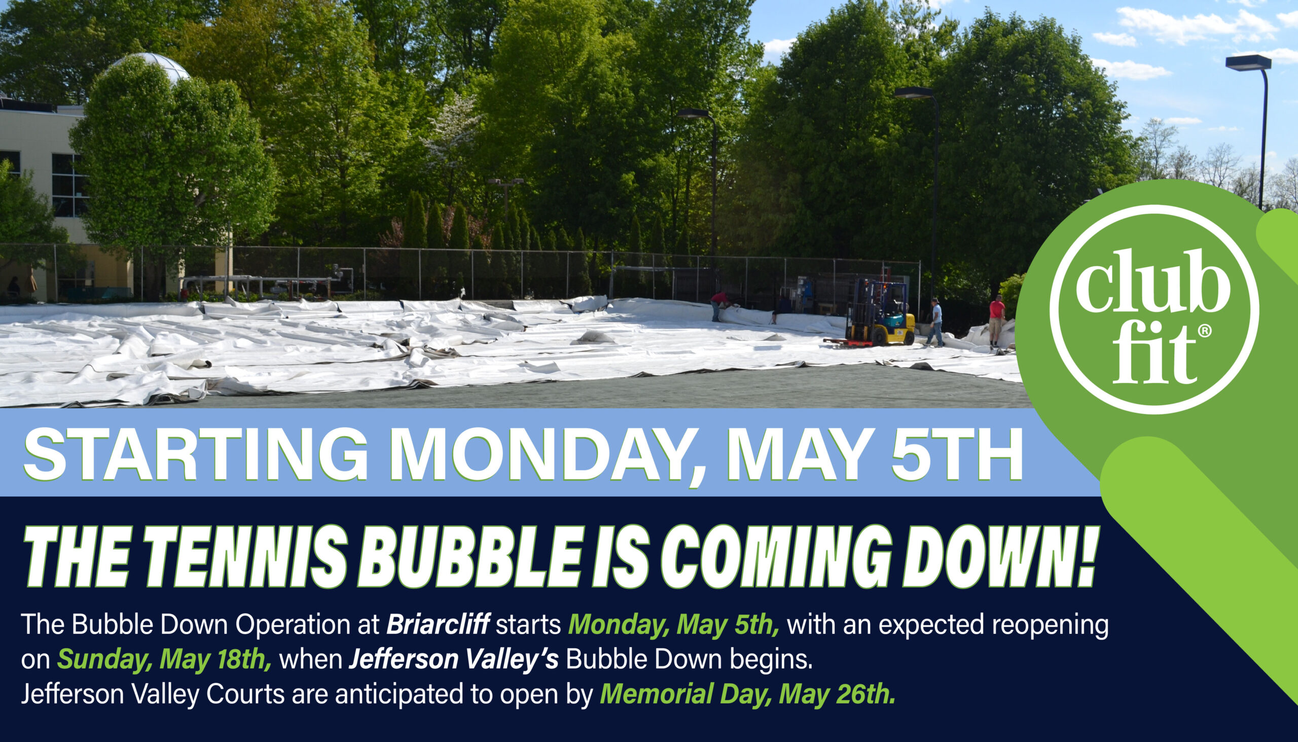 The Tennis Bubble is Coming Down!