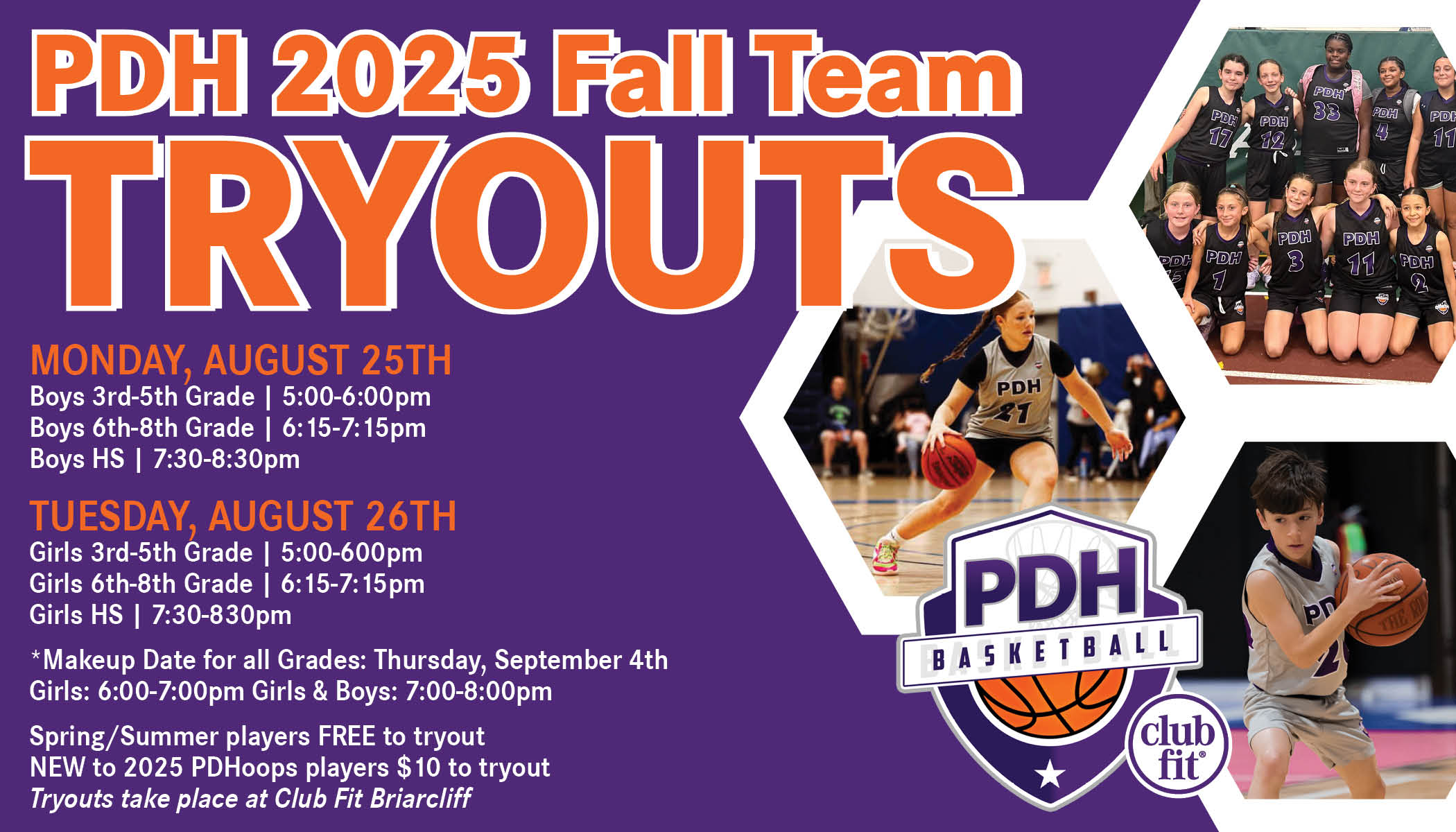PDH 2025 Fall Team Tryouts
