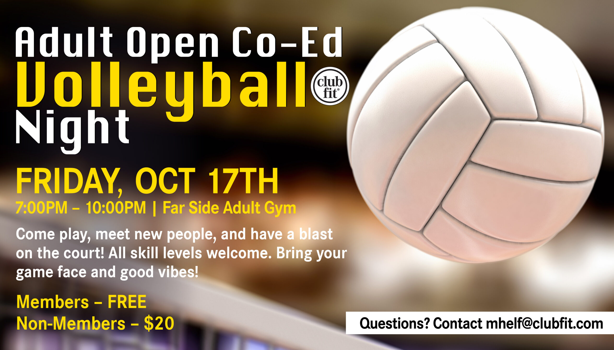 Adult Open Co-Ed Volleyball Night