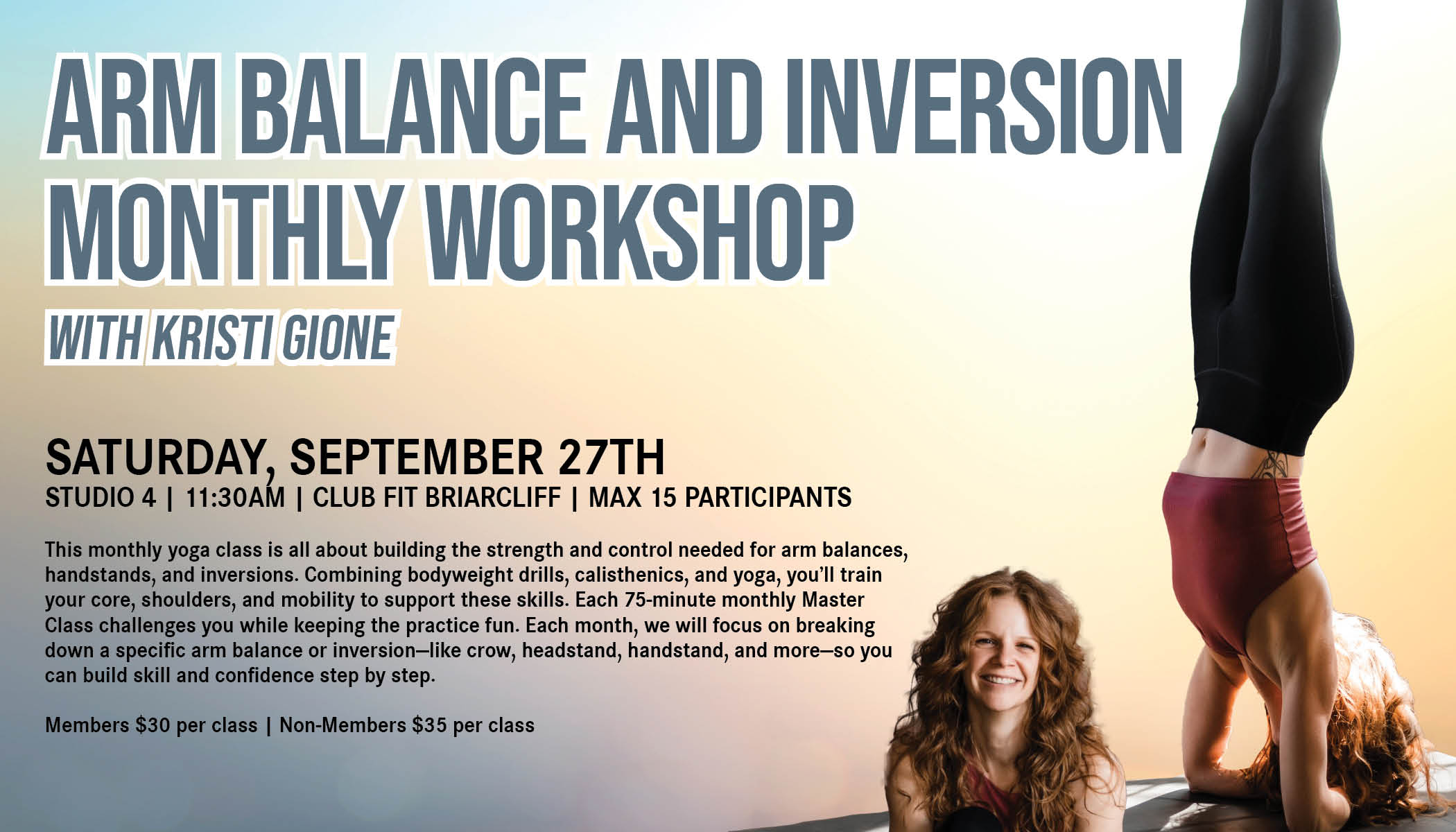 Arm Balance and Inversion Monthly Workshop