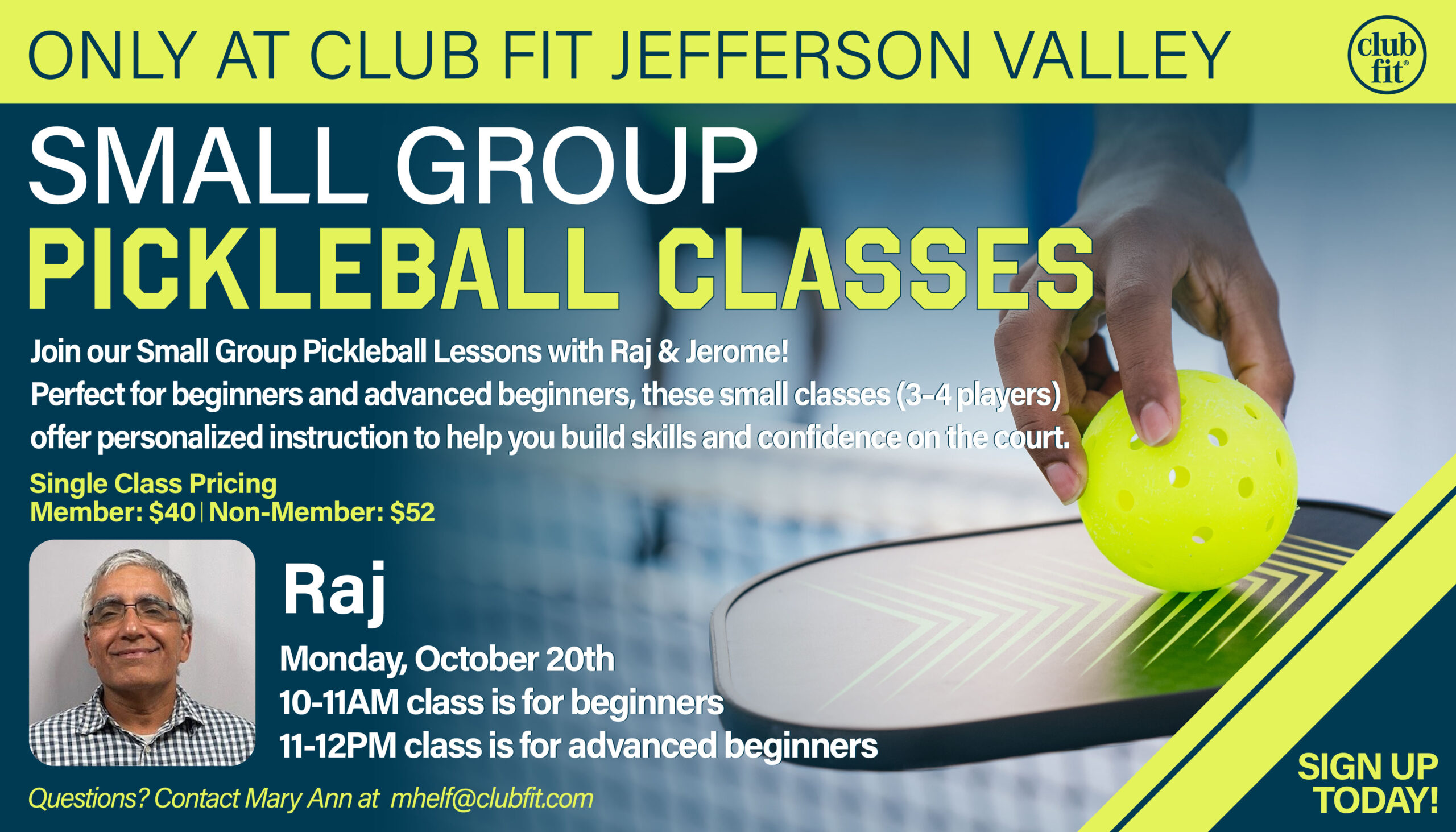Small Group Pickleball Classes