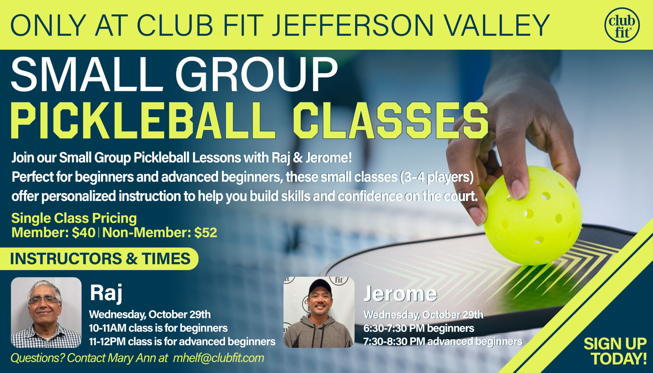 Small Group Pickleball Classes