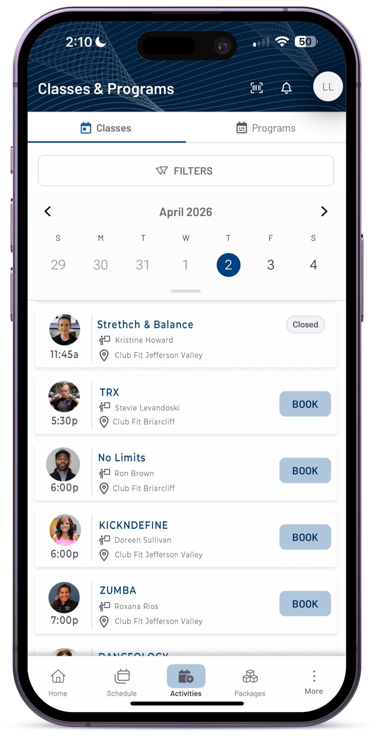 Class Schedule Phone