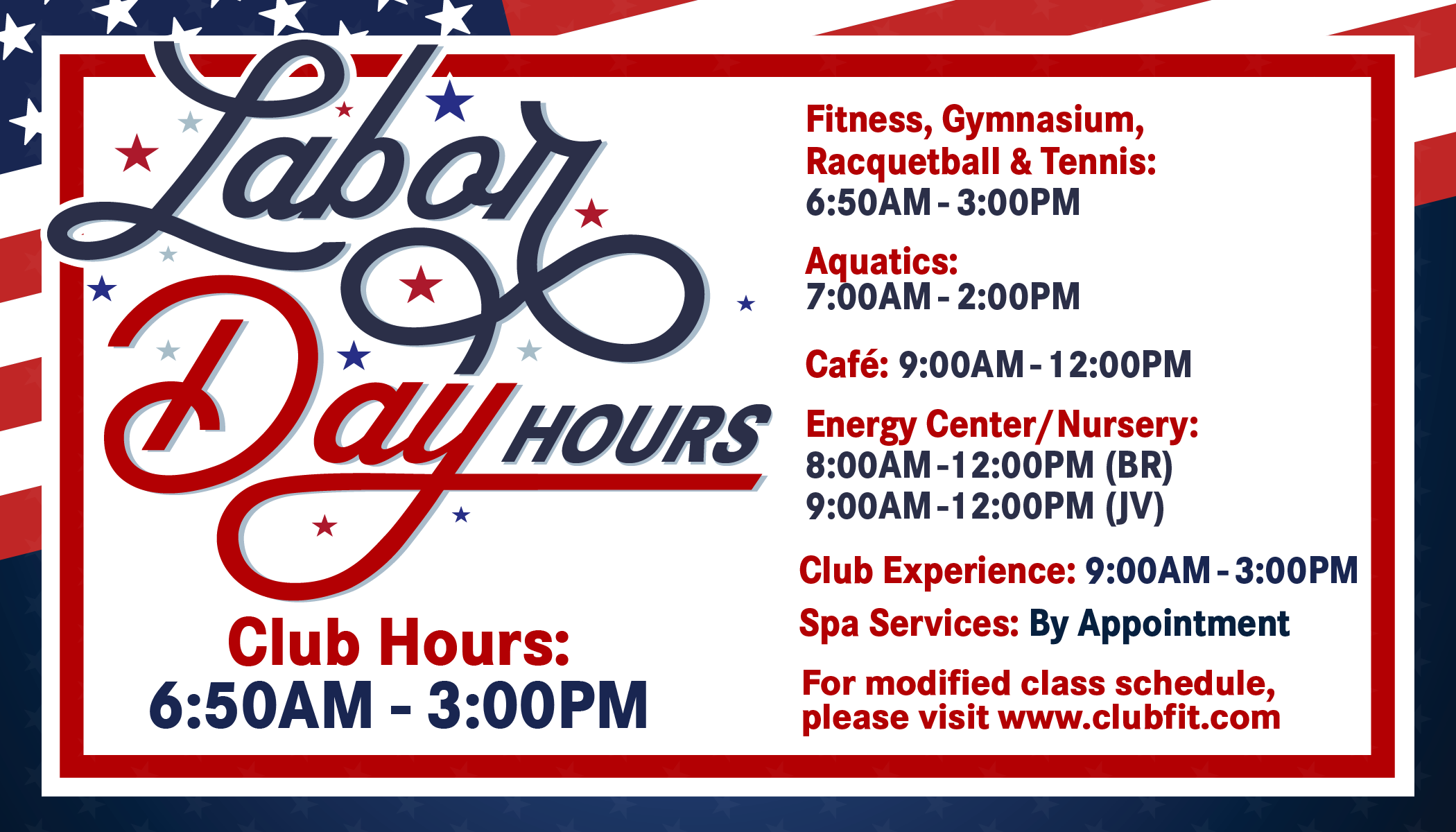 Labor Day Hours