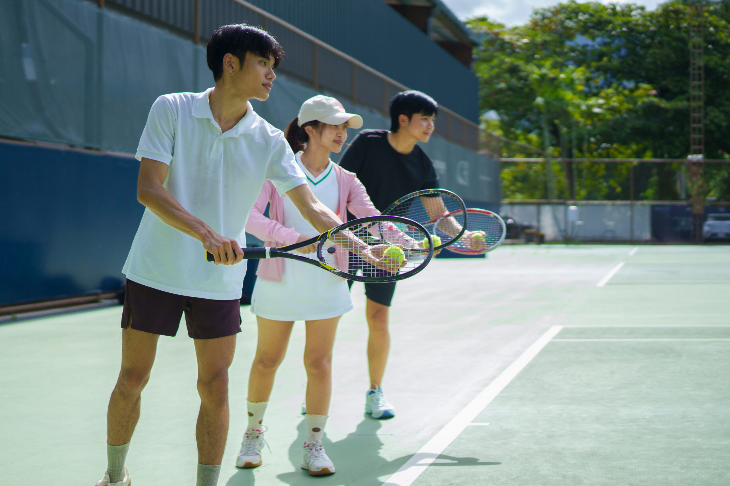 Group tennis lesson at Club Fit Briarcliff