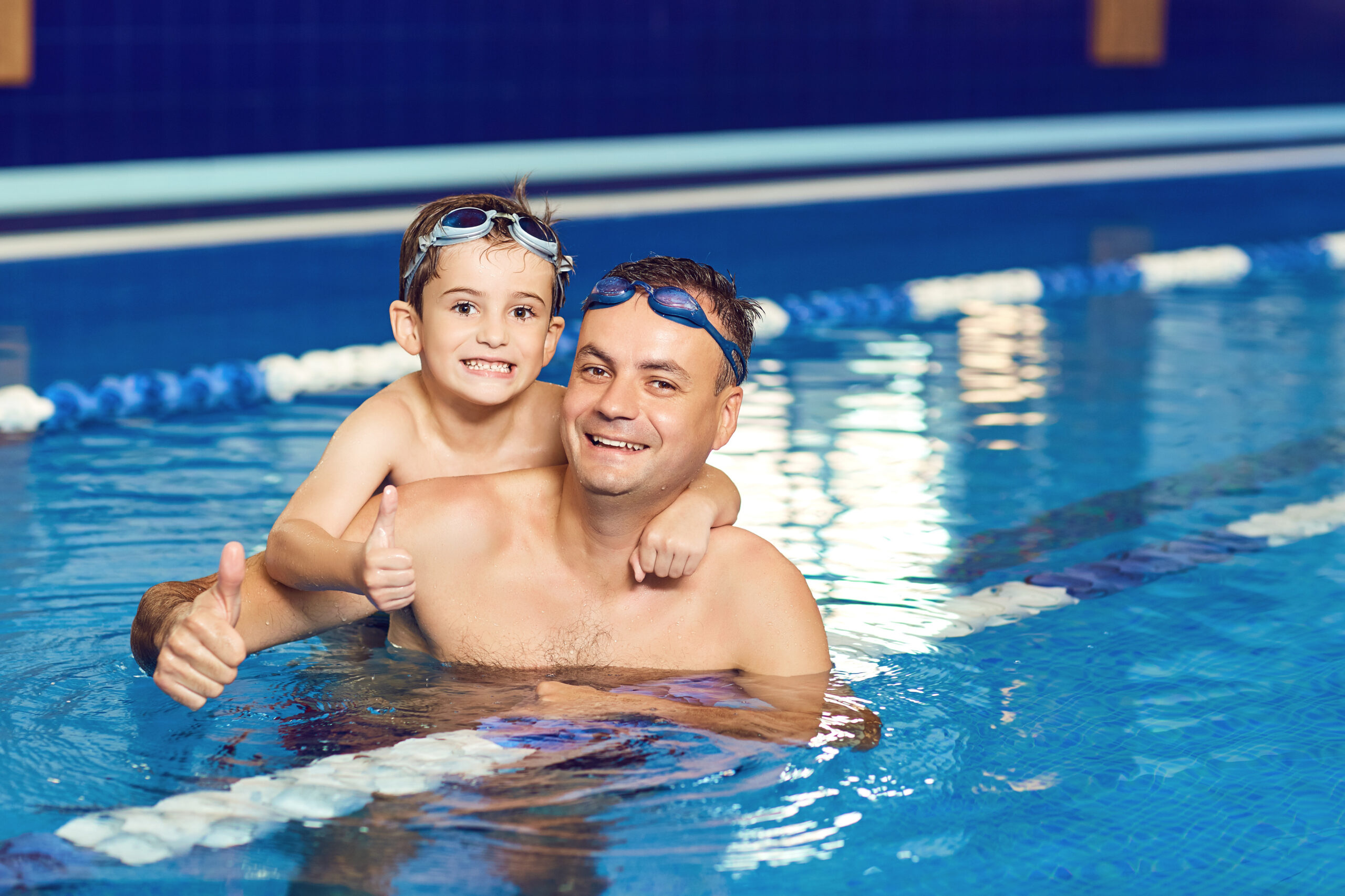 Dad swimming