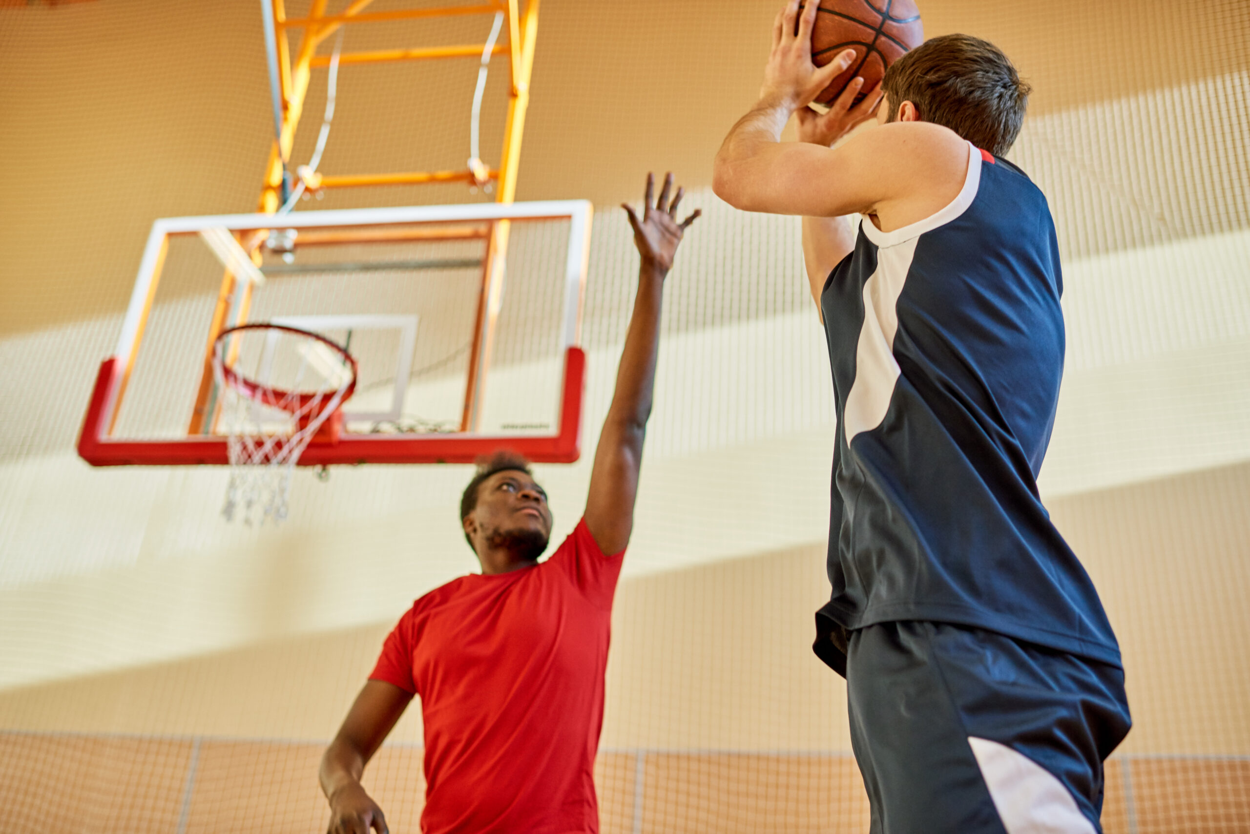 Dad playing basketball